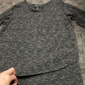 Claudia Richard black/grey knit top asymmetrical layers large